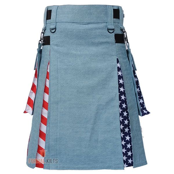 American Flag Denim Hybrid Utility Kilt