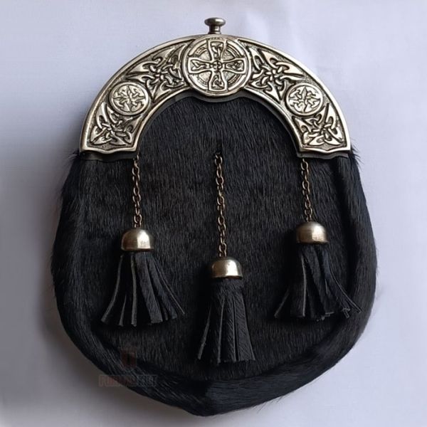 Antique Finished Black Calfskin Full Dress Sporran