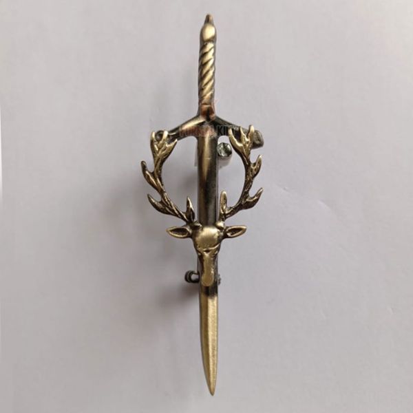 Antique Stag Head Kilt Pin