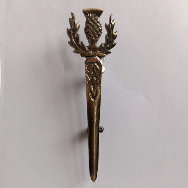 ANTIQUE THISTLE HEAD KILT PIN