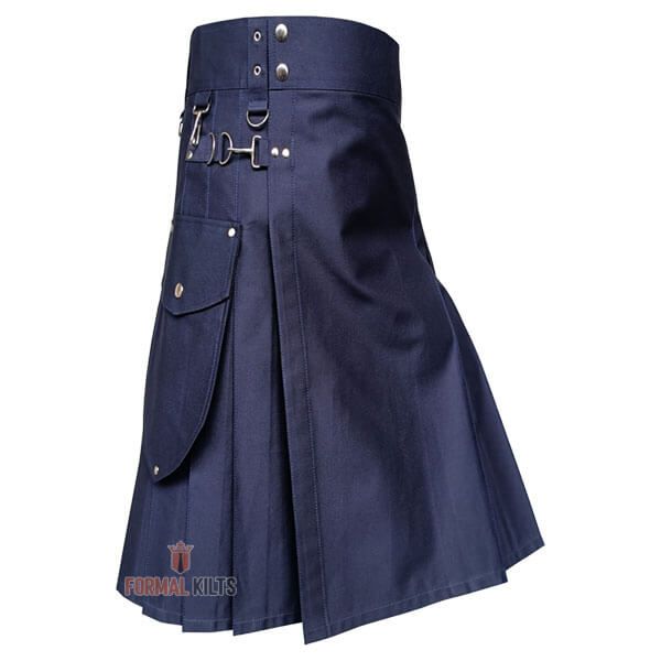 Black Fashion Utility Kilt