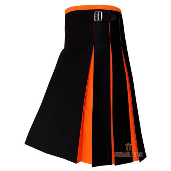 Black Hybrid Kilt Orange