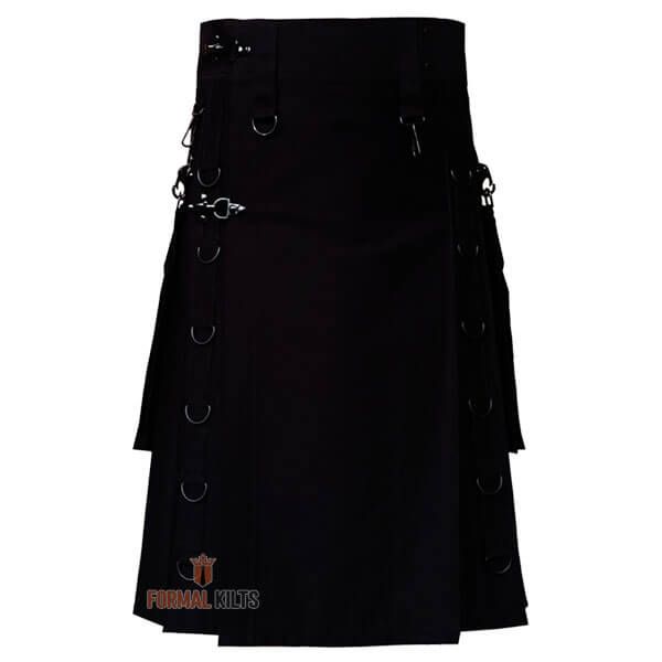 Black Hybrid Utility Gothic Kilt