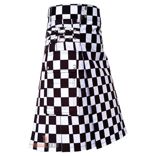 Black & White Utility Hybrid Kilt