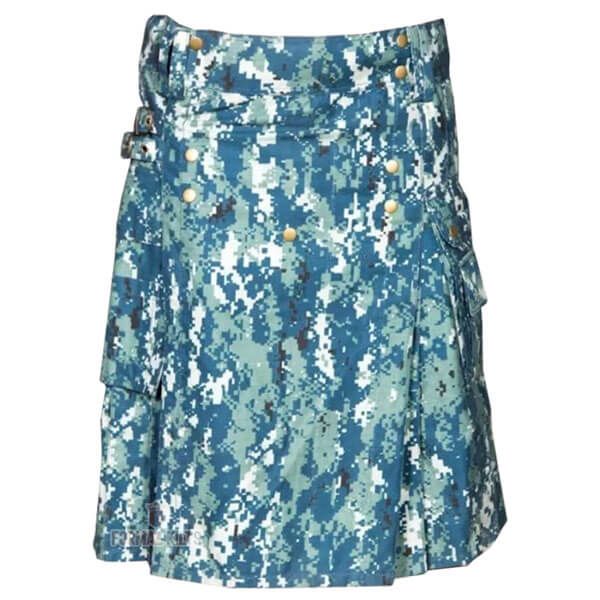 Blue Digital Tactical Camo Kilt