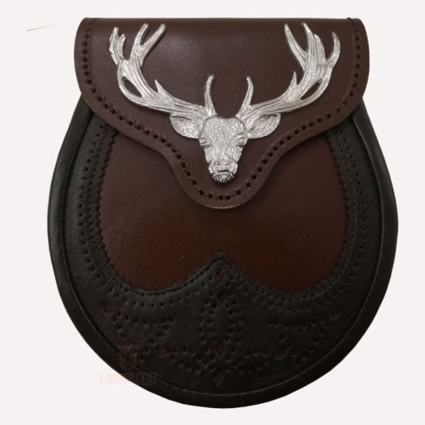 Brown Leather Stag Head Sporran