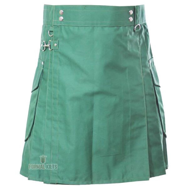 Cargo Pocket Green Utility Kilt