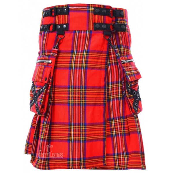 Gothic Style Royal Stewart Tartan Kilt