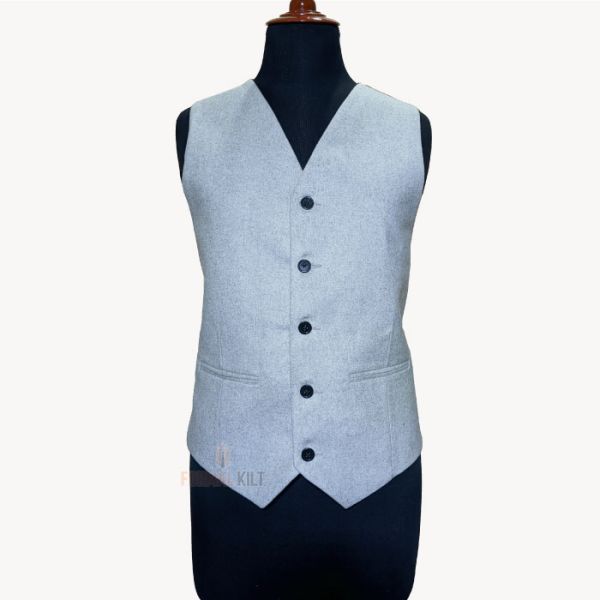 Grey Argyle Kilt Jacket And Vest - Image 4
