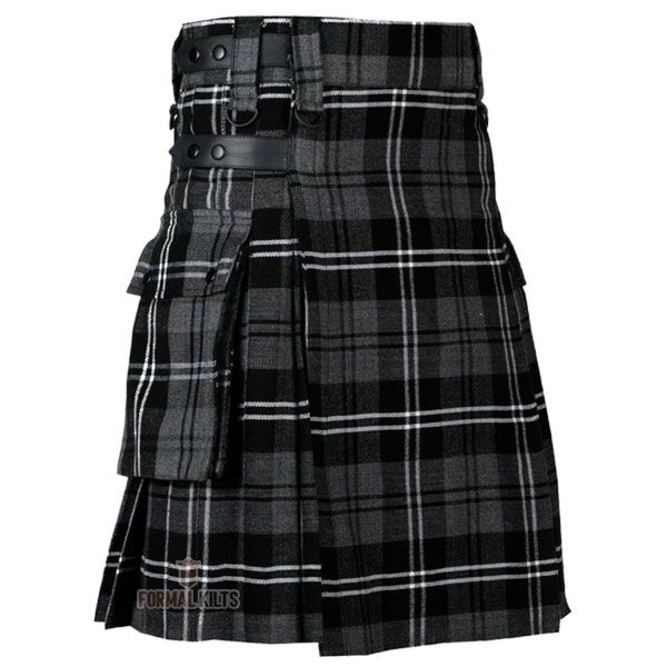 Grey Hamilton Tartan Utlity Kilt