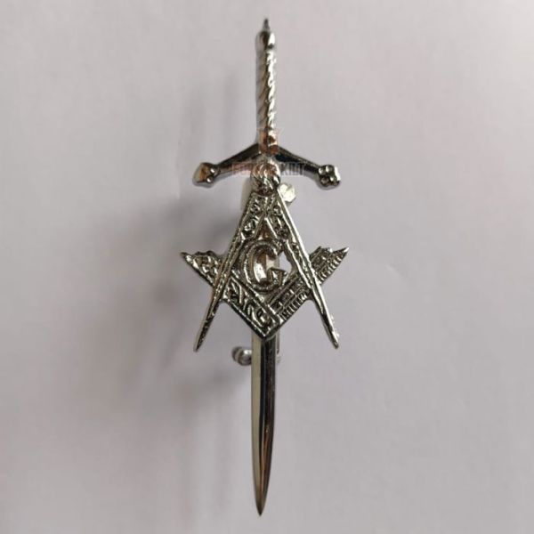 Masonic Chrome Finish Kilt Pin