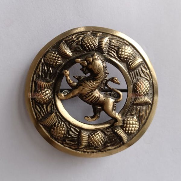 Antique Rampant Lion Brooch