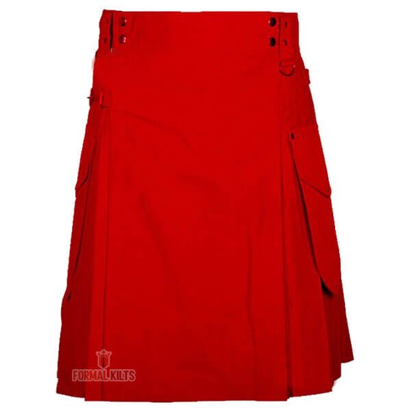 Red Modern Utility Kilt